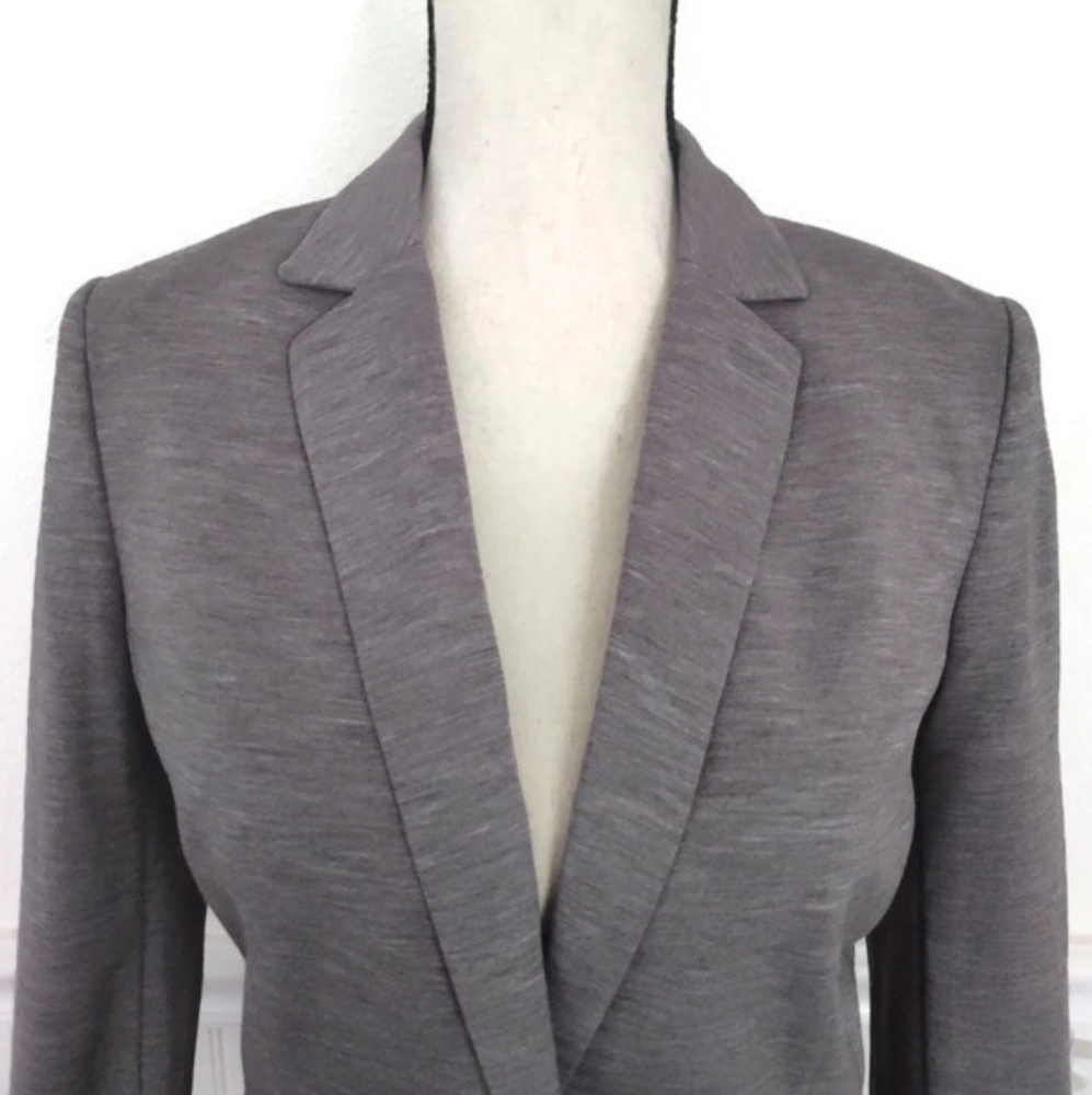 H&M Grey Women's Lined Career Lawyer Office Siren BlazerJacket Medium - Picture 2 of 4